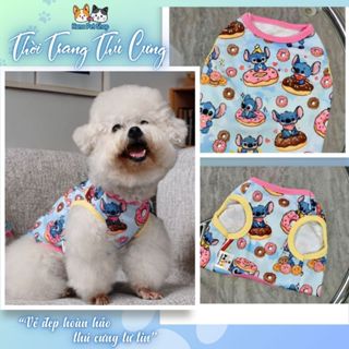 Áo thun thú cưng vải thun gân chuyến phiêu lưu của stitch