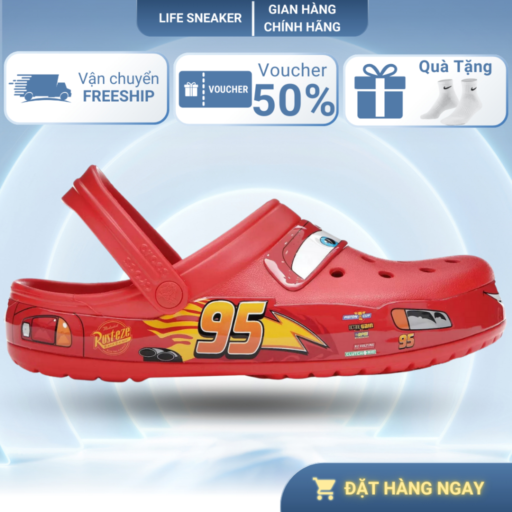 [Best Quality]Dép_Crocs Classic Clog Lightning Mcqueen, unisex nam nữ cao cấp êm đẹp - LIFE.SNEAKER