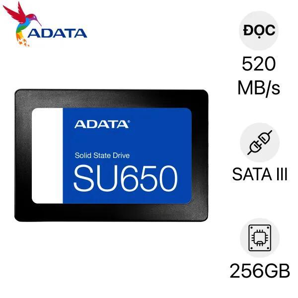 Ổ cứng SSD ADATA SU650 512GB 256GB2.5″ SATA III – Bảo Hành Chính Hãng 3 Năm