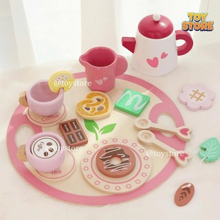  Bộ đồ chơi tiệc uống trà bằng gỗ cao cấp kabeiqi toystore FUDAER set tiệc bàn trà cho bé 