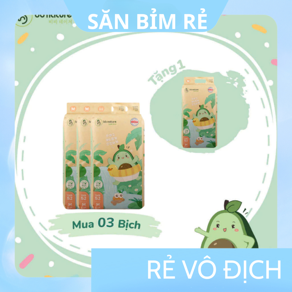 (COMBO 3B) BB NATURE CARE PLUS Tặng 1B BB NATURE CARE PLUS Mềm, Mỏng, Thấm Hút Tốt, Đủ Size