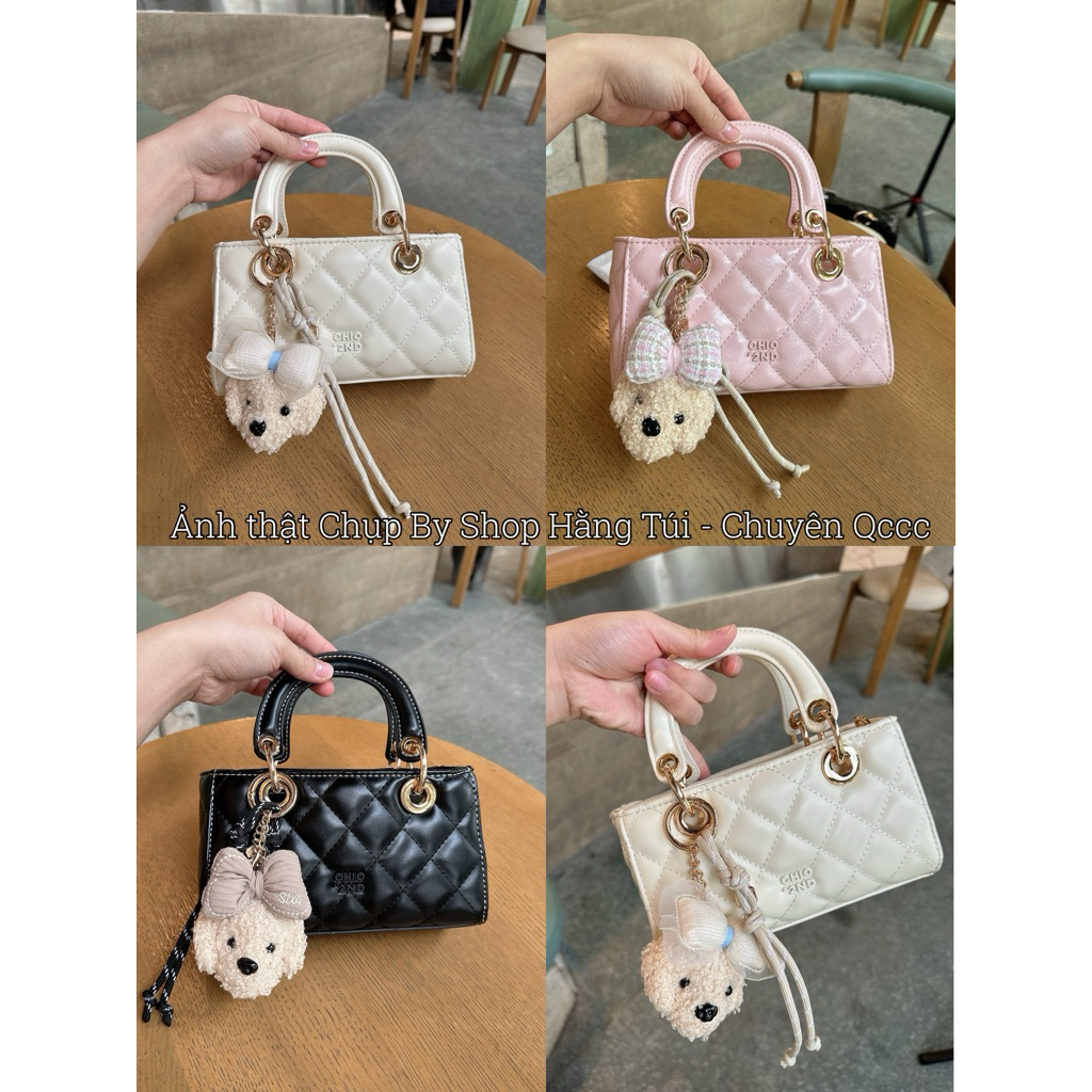 Túi CHIOOOO trầm trám dáng ngang size 20cm tặng Charm Cún HS202