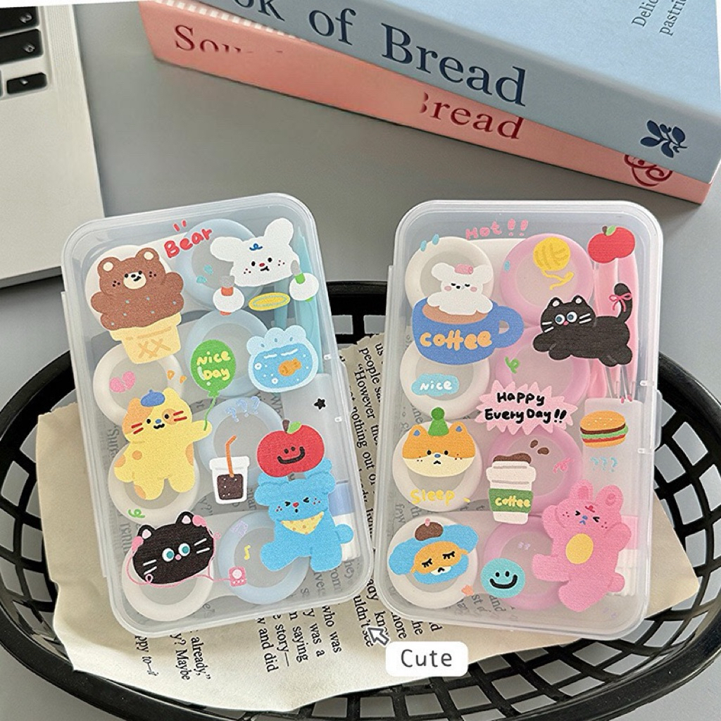 Khay Đựng 4 Cặp Lens Kèm Dụng Cụ Đeo , Case lens - Bunny Eyes