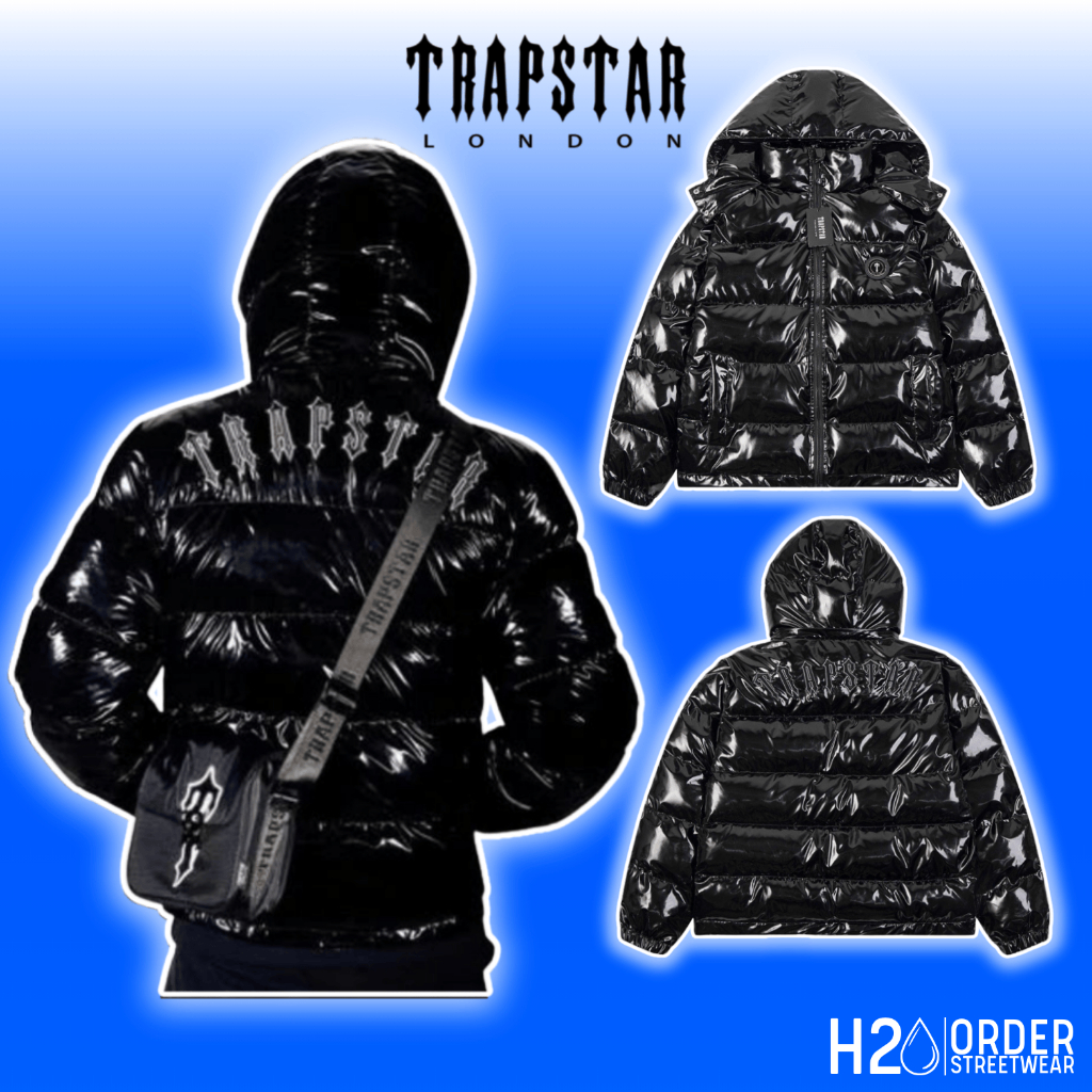 (High Quality) Áo Phao Mùa Đông Drip Trapstar Bóng Cao Cấp, Áo Khoác Puffer Jacket Đen Bóng Nam Châu