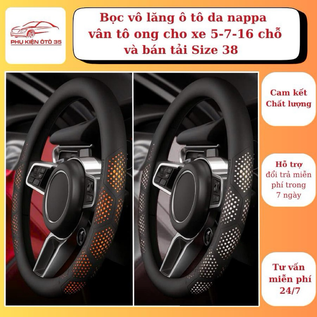 Bọc Vô Lăng Ô Tô 3D Da Nappa Cao Cấp Siêu Mỏng