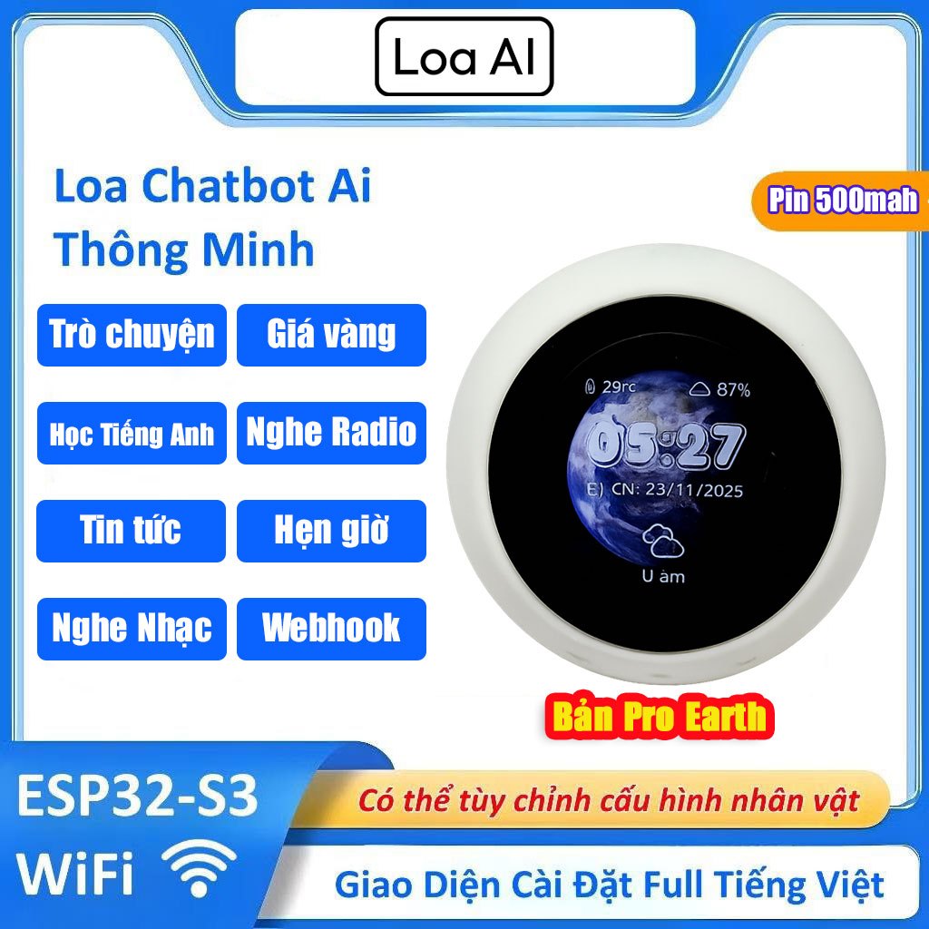 Loa Ai Xiaozhi Đồng Hồ Quả Đất - Trợ lý ảo thông minh - Học tiếng anh cùng Ai