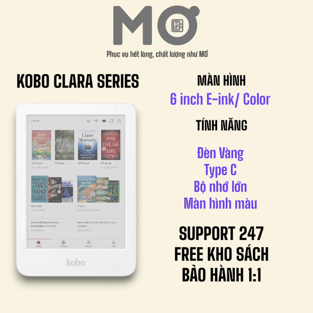 [Hoả tốc HCM] Máy đọc sách KOBO Clara series Clara BW/Color (tặng ốp lưng+kho sách) | BigBuy360 - bigbuy360.vn