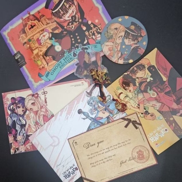 HANAKO CẬU MA NHÀ XÍ NOTE KÈM PHỤ KIỆN CAFE ARTBOOK ĐẶC BIỆT POSTCARD