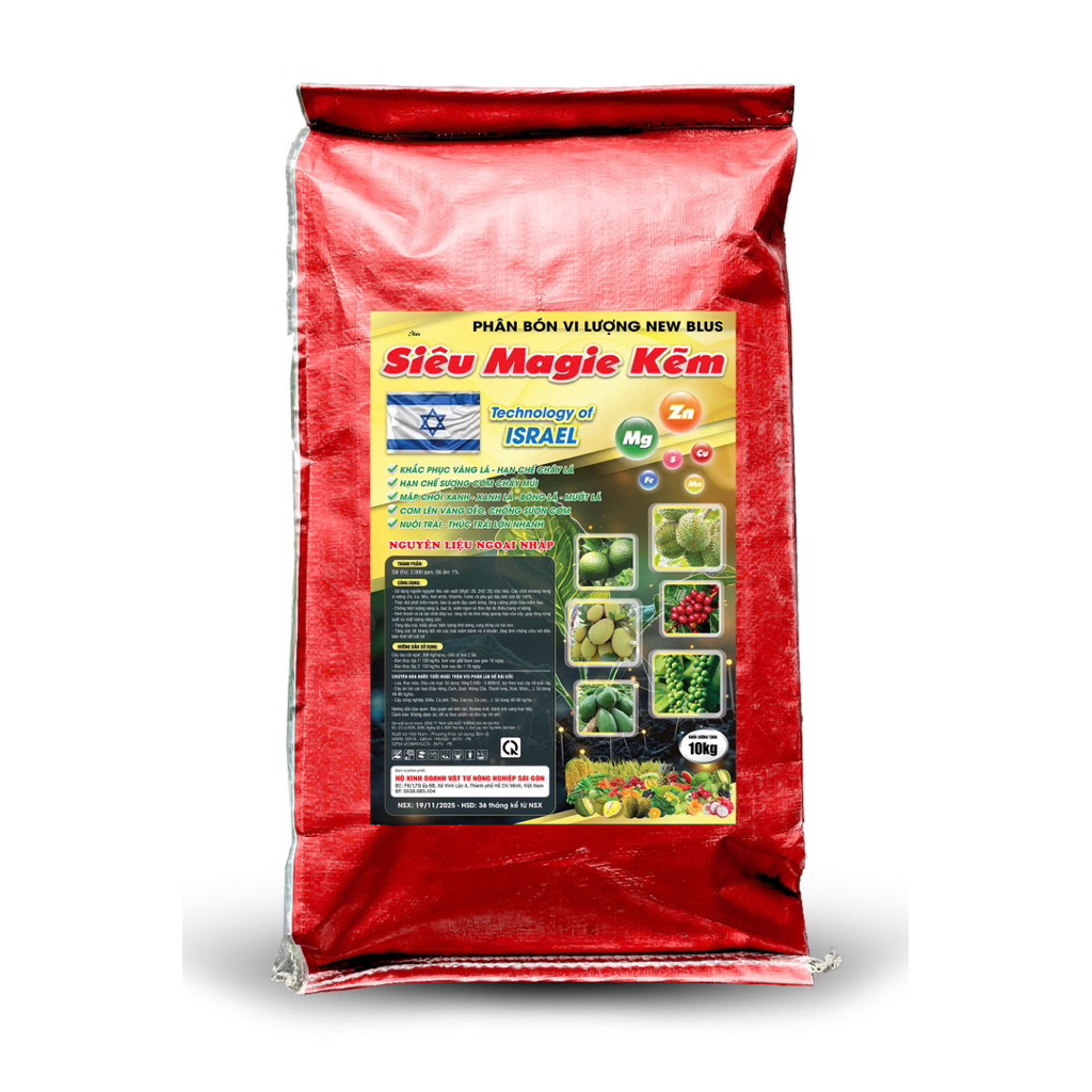bao 10kg magie kẽm chuyên xanh lá tốt cành