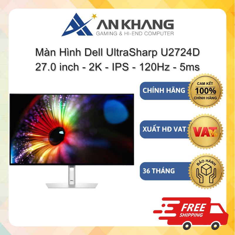 Màn Hình Dell UltraSharp U2724D (27.0 inch - 2K - IPS - 120Hz - 5ms) Chính hãng Bảo hành 36 Tháng