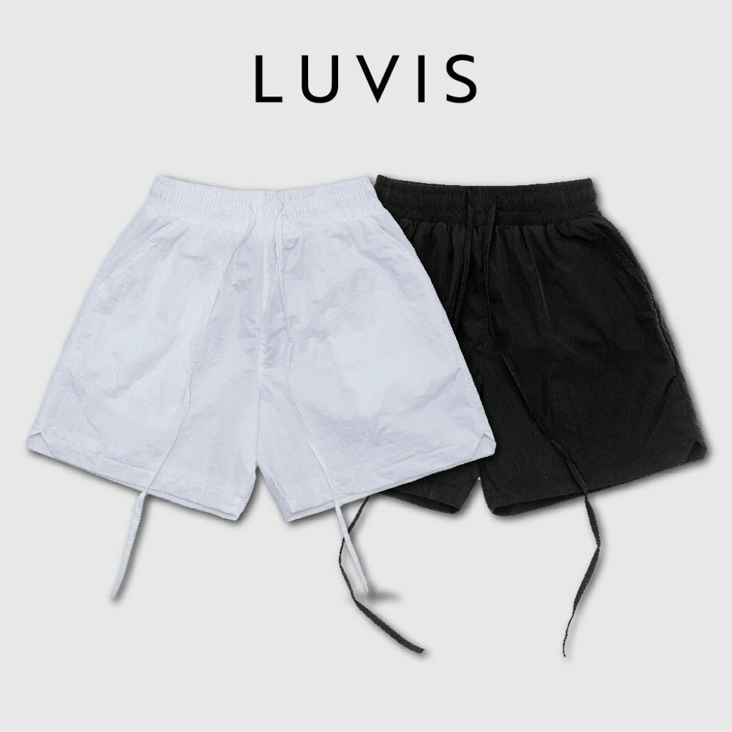 Quần Short Dù Cao Cấp LUVIS Nam Nữ Unisex Form Trên Gối Dây Dài Menswear