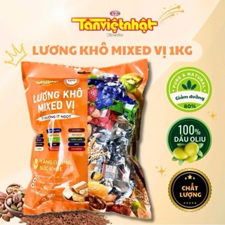   Túi 1Kg  Lương khô mini mix vị TVN  dùng ăn chay được  hạt dinh dưỡng và trái cây giảm đường ít ngọt tốt cho sức khỏe 