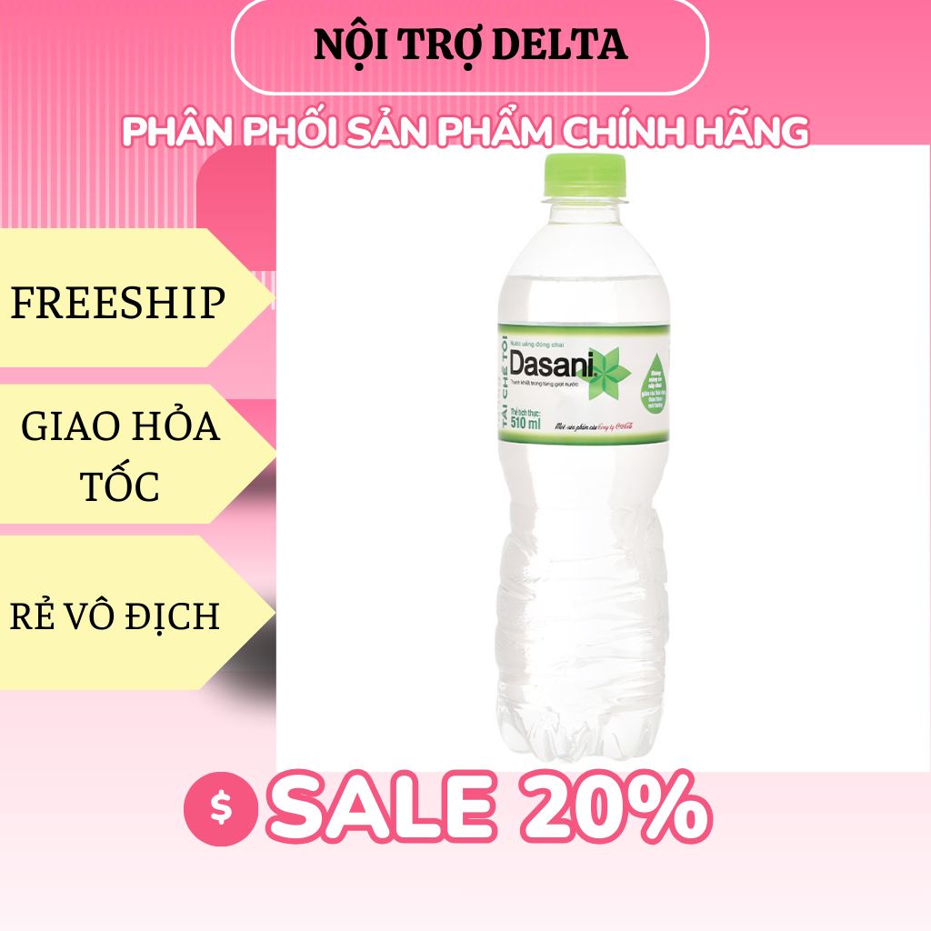 Thùng 24 chai nước tinh khiết Dasani 510ml-Hàng chính hãng