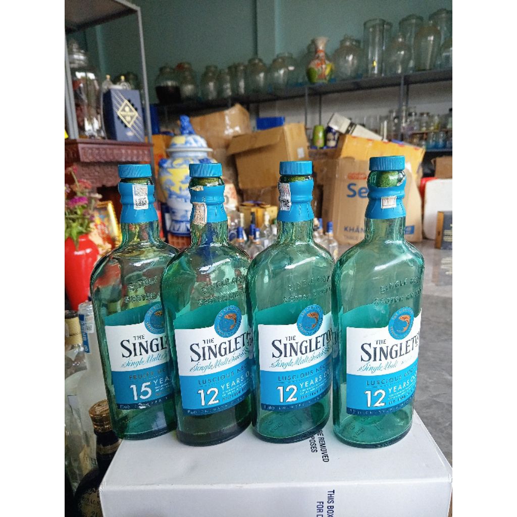 COMBO 5 CHAI SINGLETON 12 NĂM MỚI ĐẸP, VỎ CHAI TRANG TRÍ GIÁ RẺ