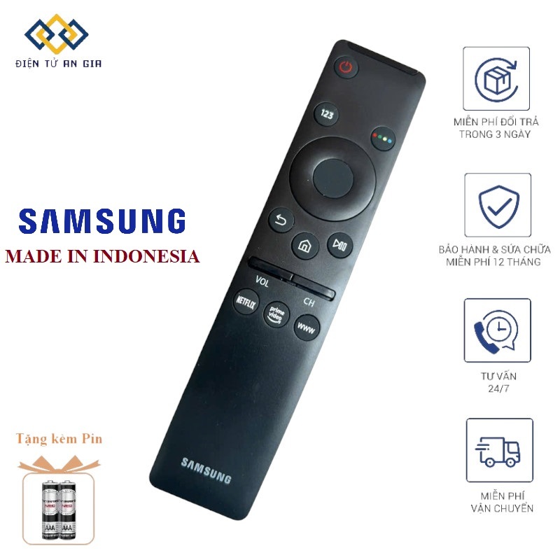 [CHÍNH HÃNG PHÍM ÊM] Điều khiển tivi Samsung CONG CƠ THƯỜNG MADE IN INDONESIA HÀNG MỚI + TẶNG PIN