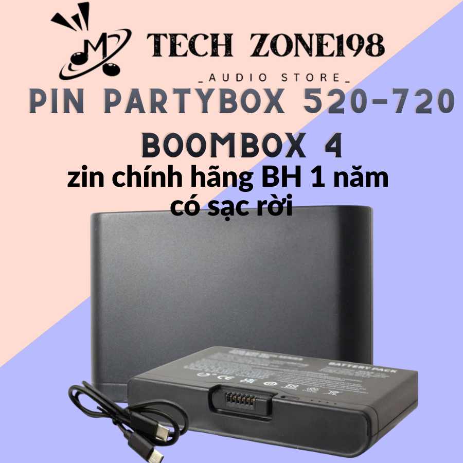 Pin JBL partybox 520, partybox 720 và boombox4 pin loa thay thế chính hãng bảo hành 1 năm , có sạc r