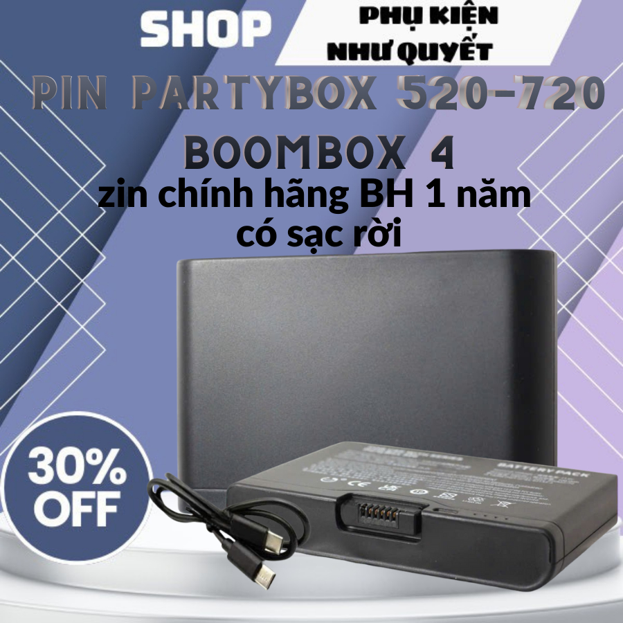 Pin JBL partybox 520, partybox 720 và boombox4 pin loa thay thế chính hãng bảo hành 1 năm , có sạc r