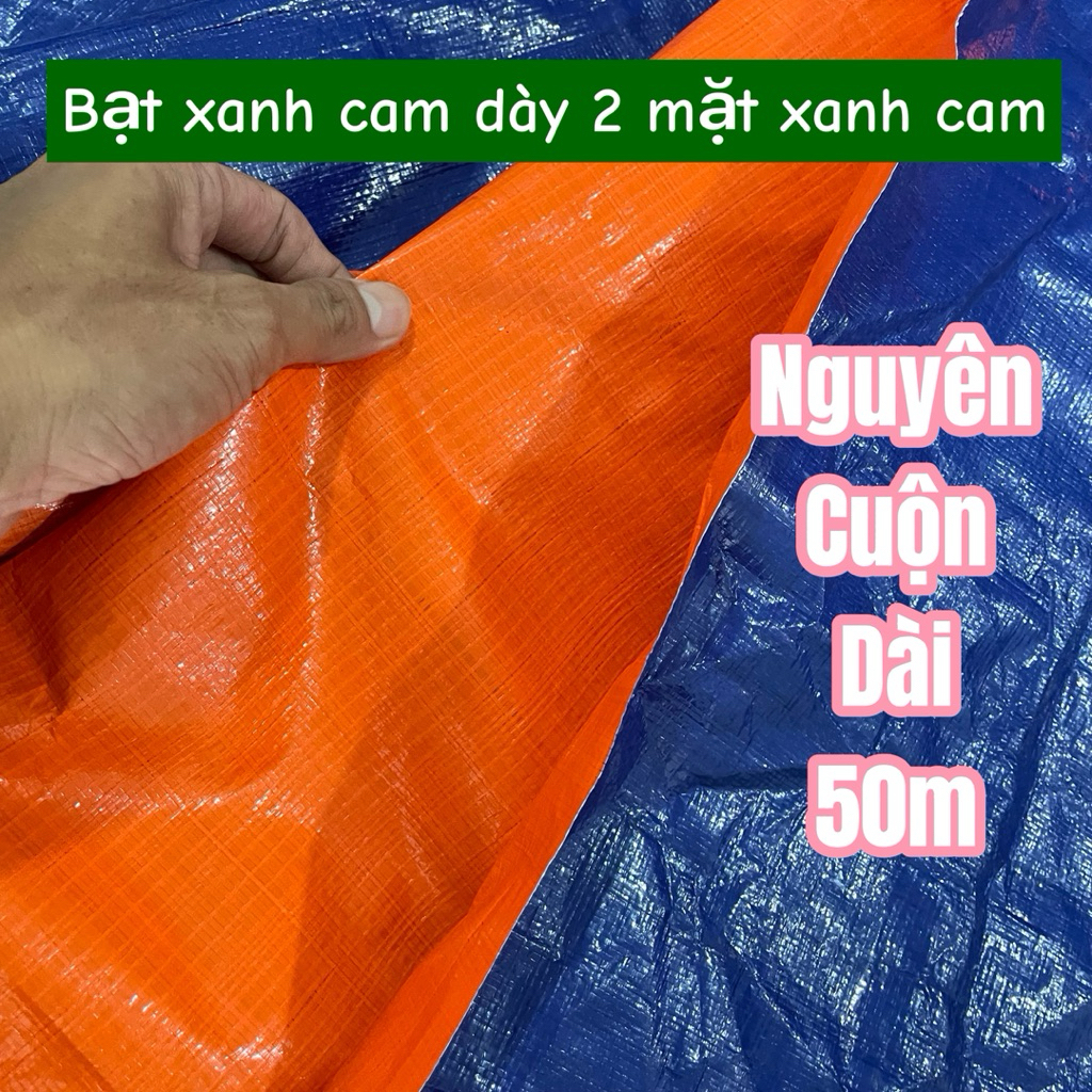Bành dài 50m, Bạt xanh cam, cao su cam xanh dùng làm bể bơi, hồ cá, nuôi ốc, nuôi ếch, nuôi cá