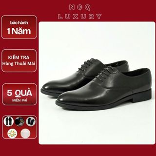 Giầy da công sở-giầy nam da bò cao cấp đế cao su khâu kiểu dáng lịch lãm