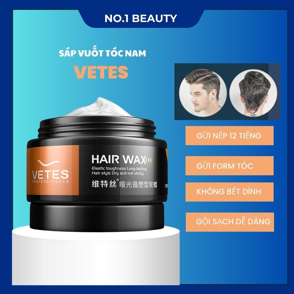  Sáp Vuốt Tóc VETES Sáp Tóc Hương Nước Hoa Giữ Nếp Tạo Kiểu Tự Nhiên Lên Đến 10H Thơm Lâu 80g 