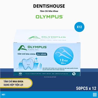  Tăm chỉ nha khoa OLYMPUS lốc 12 hộp tặng 1 túi  tổng 680pcs  - Tăm chỉ nha khoa thương hiệu Việt Nam chất lượng cao. 