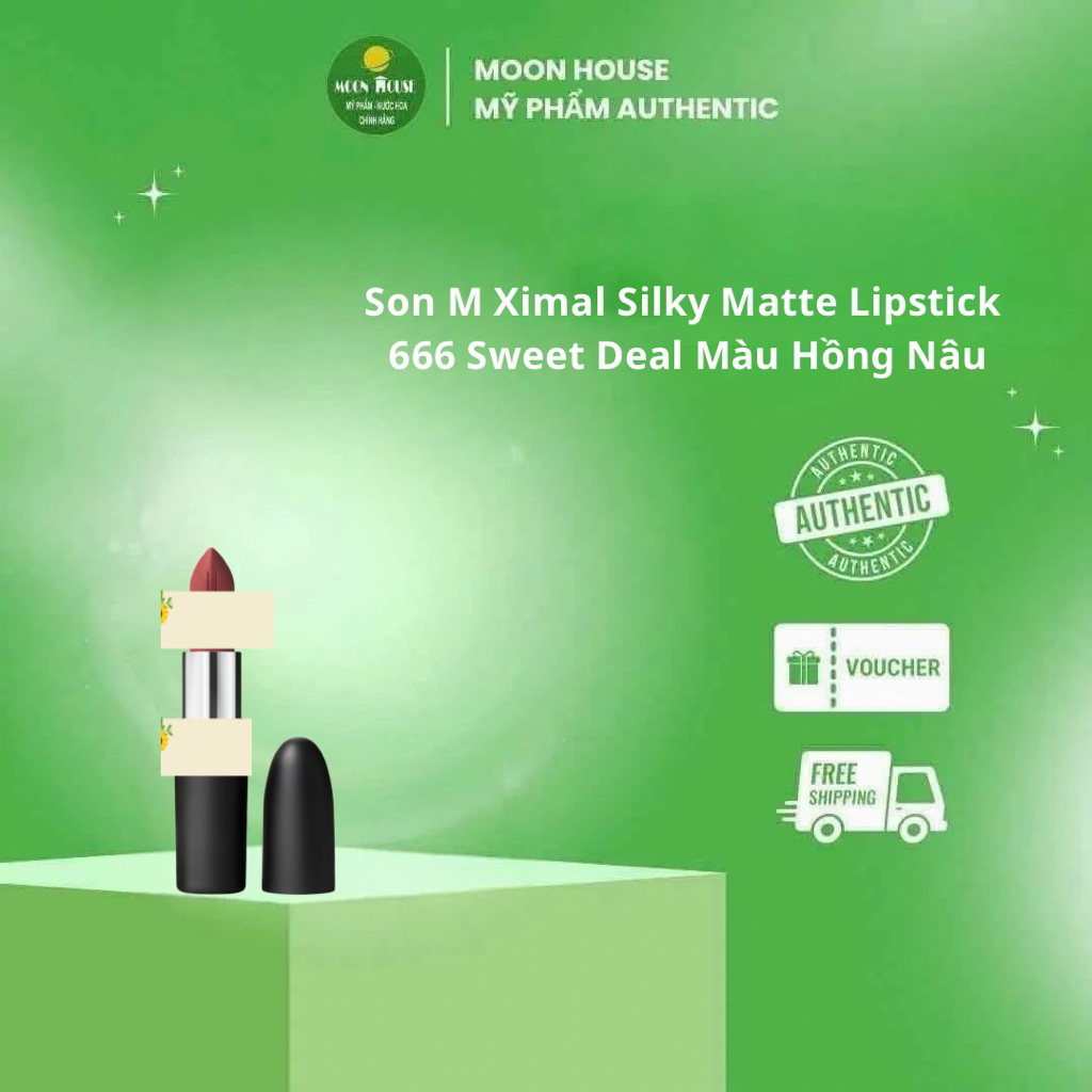 Son M Ximal Silky Matte Lipstick  666 Sweet Deal Màu Hồng Nâu