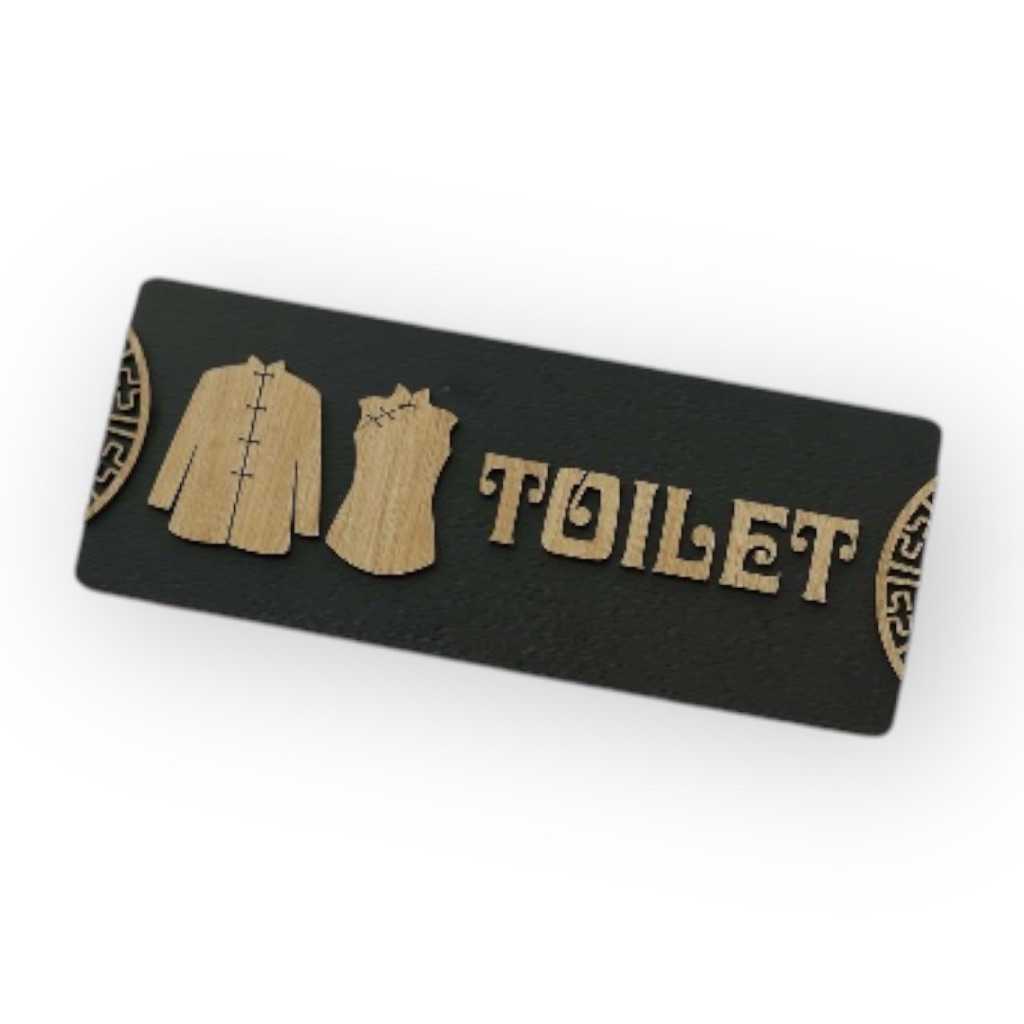Bảng Toilet Decor Gỗ Vintage TL21 dán cửa nhà vệ sinh