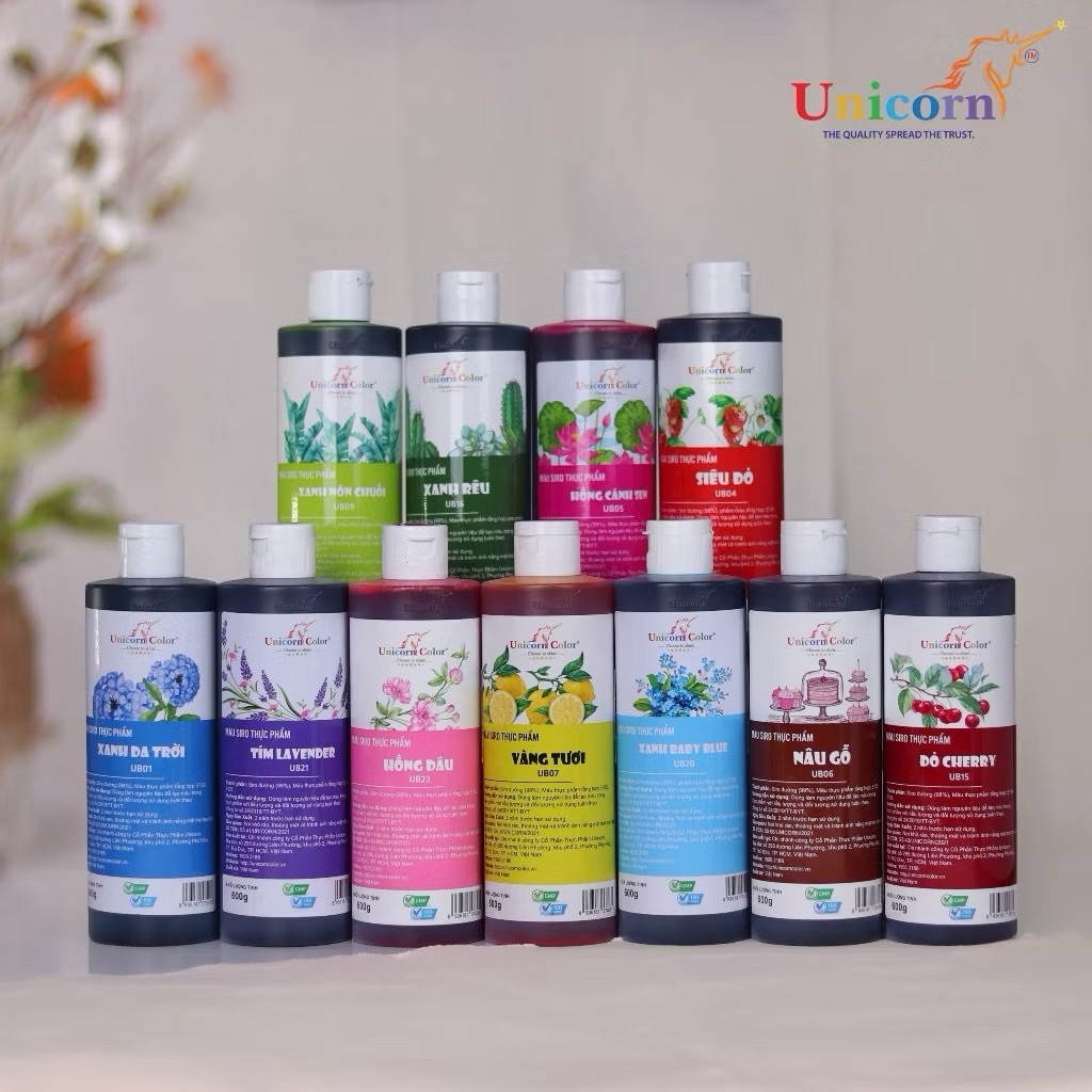 Màu thực phẩm siro Unicorn Đồng Tiến trang trí bánh 600g