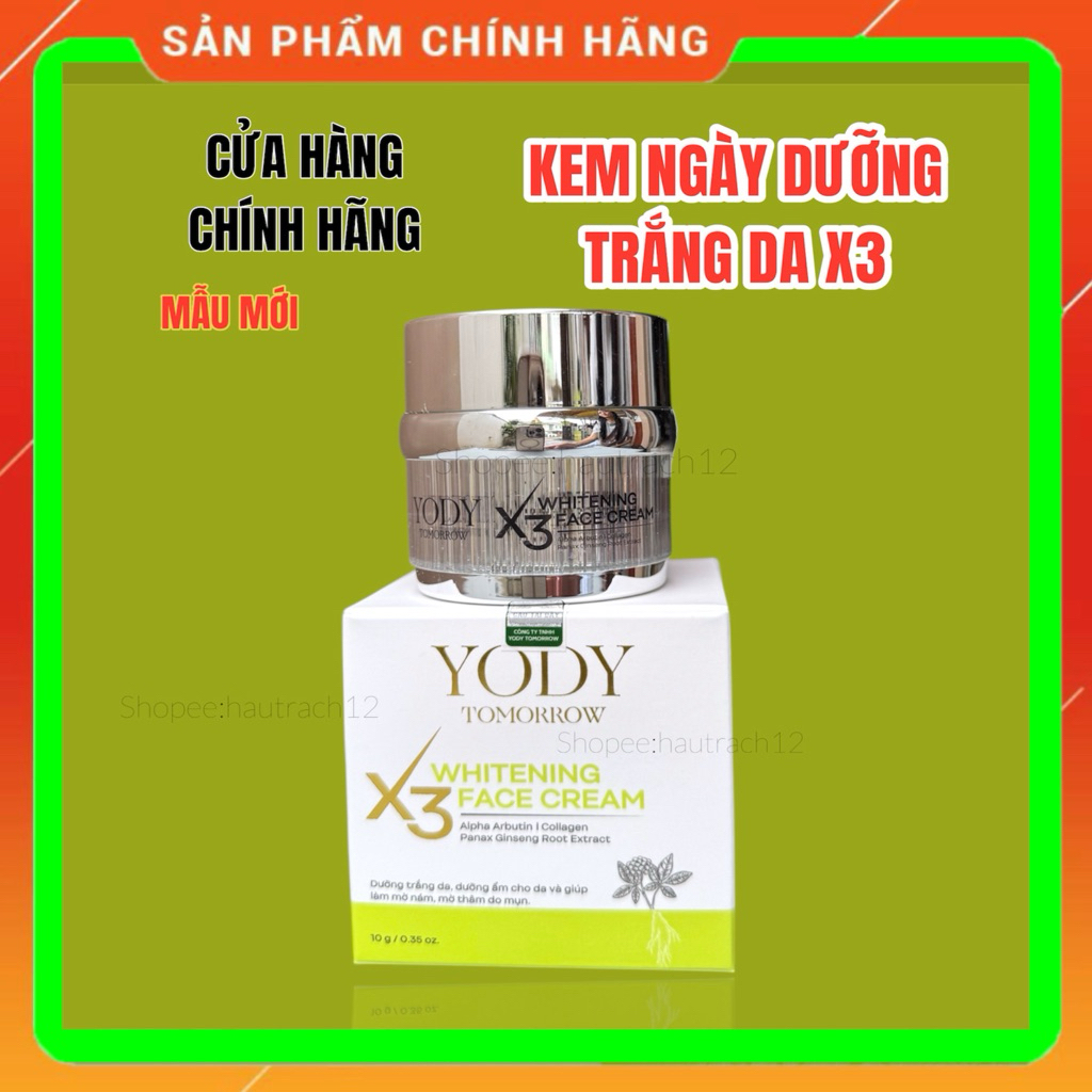 𝐊𝐞𝐦 𝐃𝐮̛𝐨̛̃𝐧𝐠 𝐃𝐚 3X Ngày (whitening X3 face cream ) YODY TOMORROW