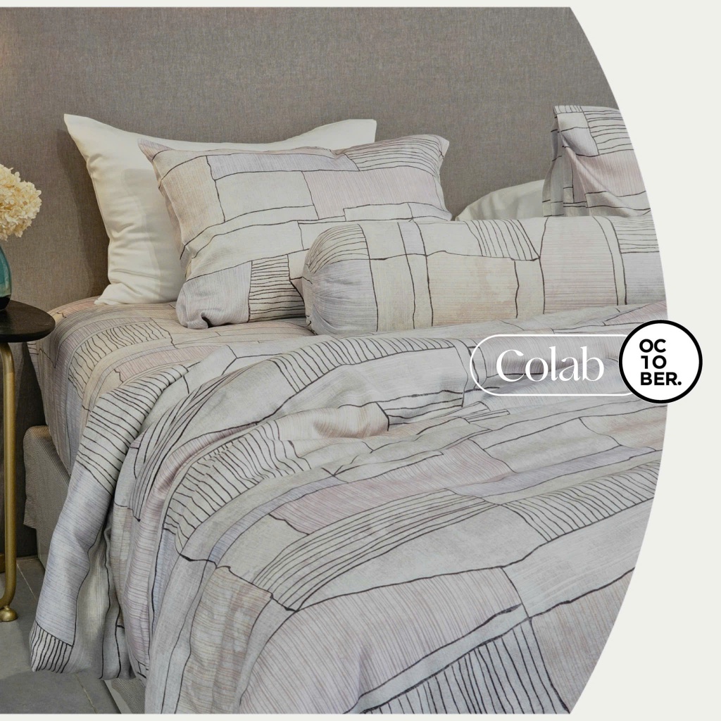 HỎA TỐC Bộ Chăn Ga Gối 5 món vải HỌA TIẾT VẼ 1m6 đến 1m8 Tencel 60s phân phối bởi OCTOBER BEDDING