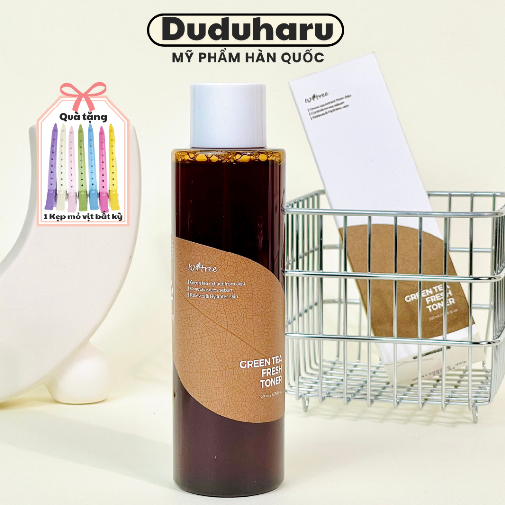 Nước Hoa Hồng Kiềm Dầu, Phục Hồi Da Isntree Green Tea Fresh Toner 200ml Duduharu