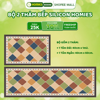  Thảm Bếp Silicon HOMIES Bedding & Décor cao cấp siêu thấm nước Thảm lau chân nhà bếp sang trọng dễ dàng vệ sinh 