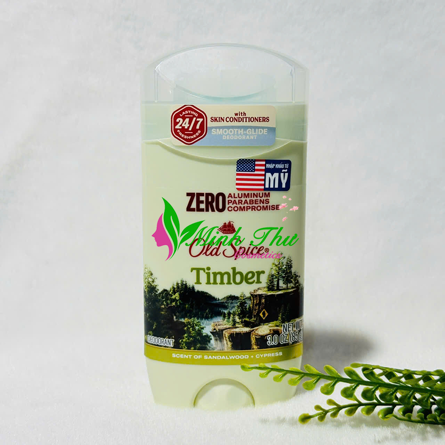 Lăn Sáp Khử Mùi Old Spice Timber 85g - Mùi Gỗ Đàn Hương & Cypress