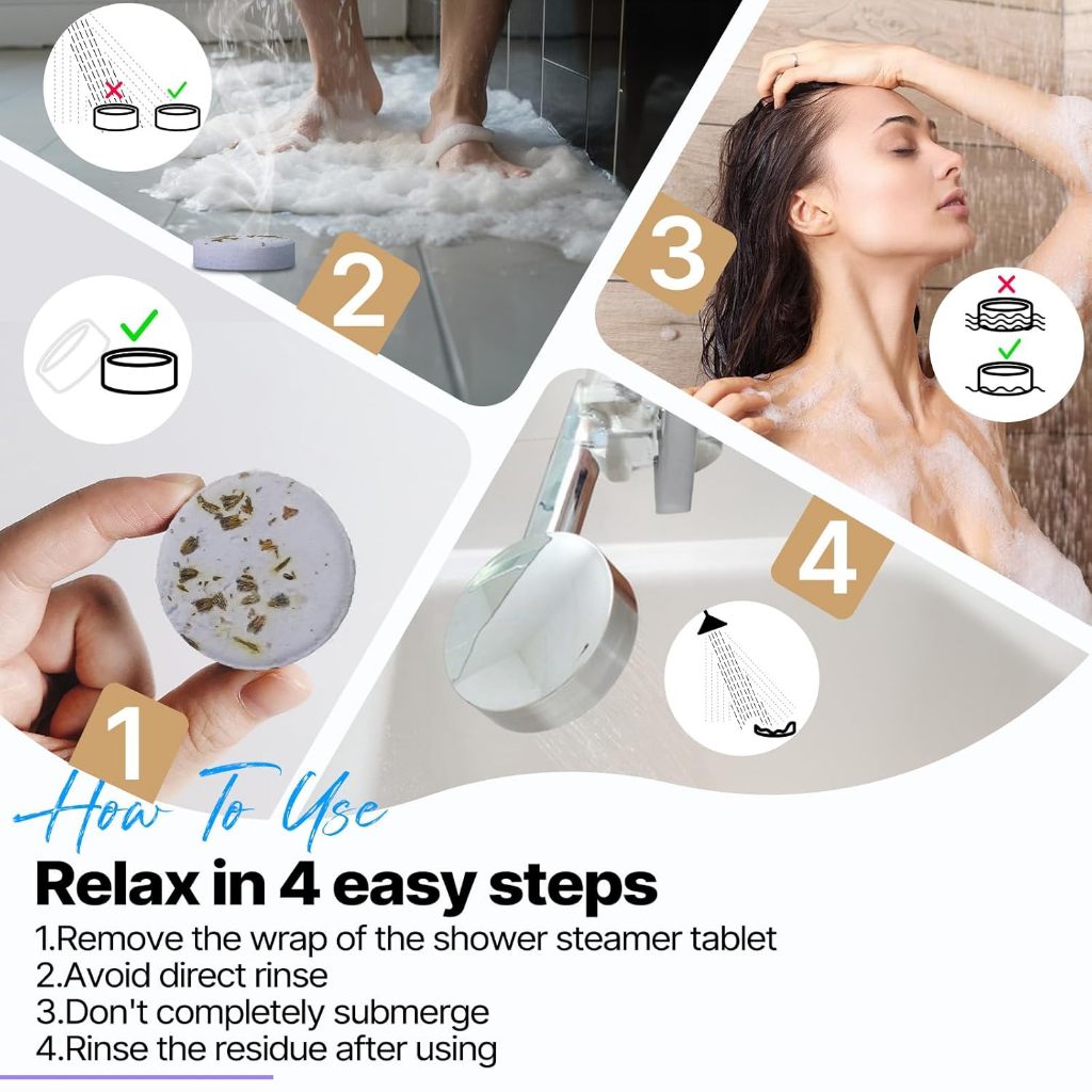 Viên xông hơi tắm hương liệu Shower Steamers Aromatherapy Birthday Gifts for Women - SWCANDY 8 Pcs