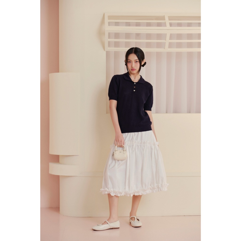 Áo len cổ polo nút cài kiểu dễ thương trẻ trung Knit Polo Sweetheart Buttoned phù hợp mọi dịp OLV | BigBuy360 - bigbuy360.vn