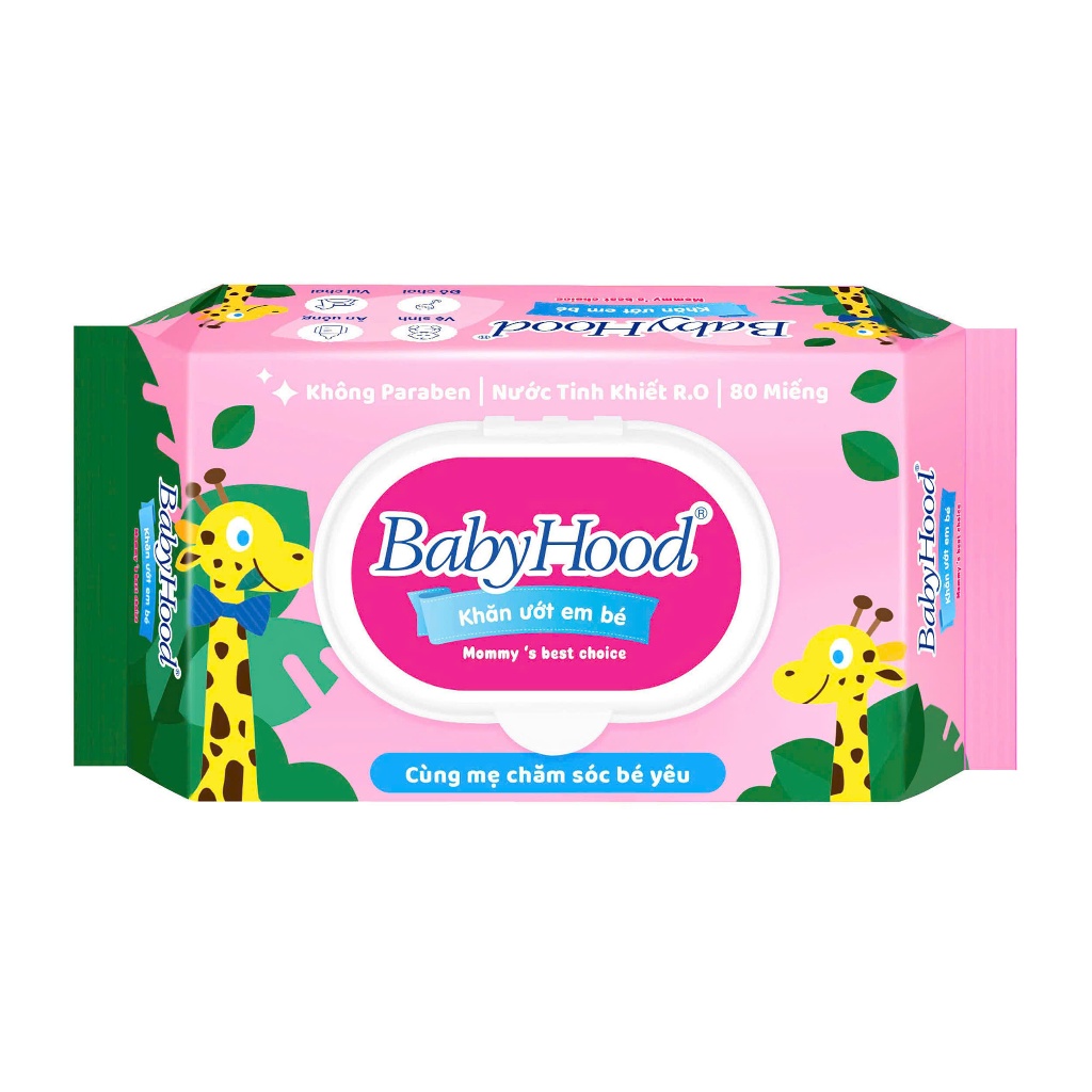 Khăn Ướt Em Bé BabyHood (80 Miếng) - Mommy's Best Choice