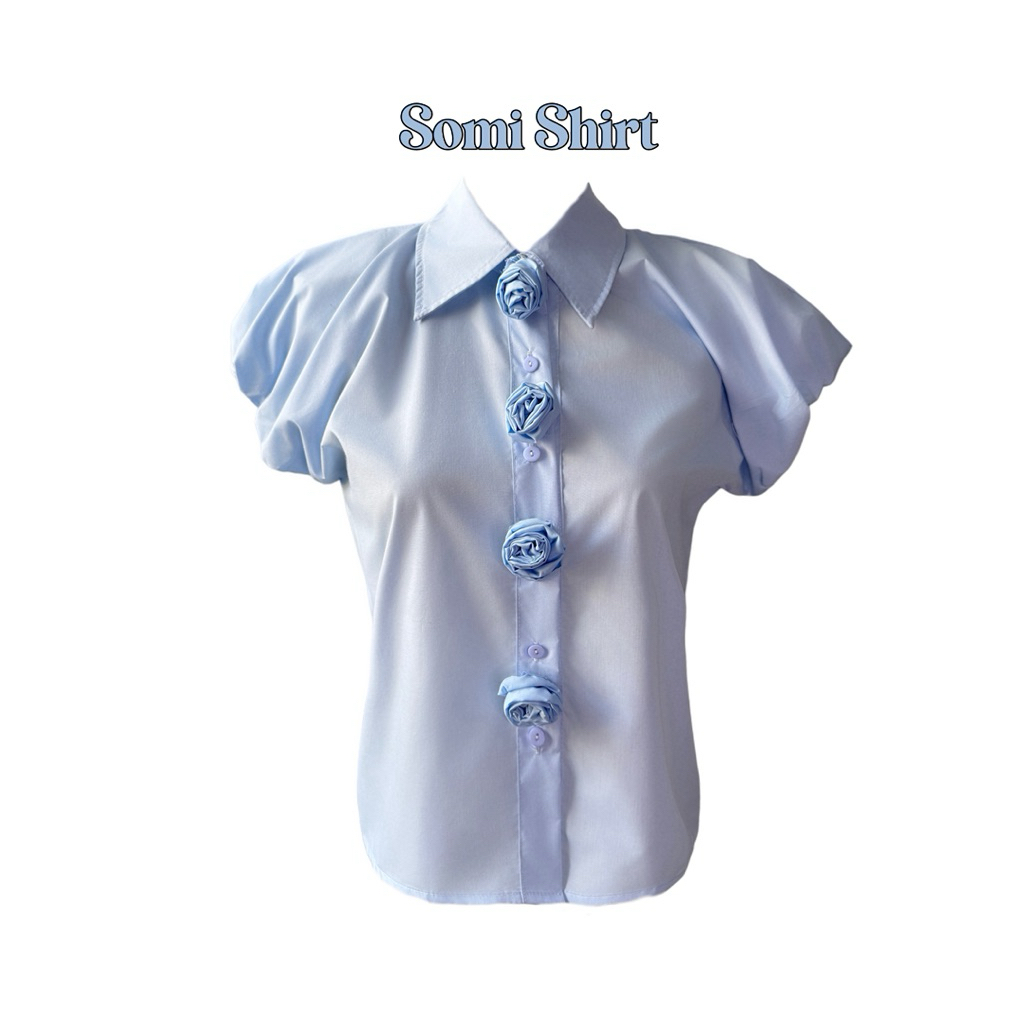 SOMI SHIRT- Áo sơmi hoa tay bí thanh lịch- ELVES DESIGN