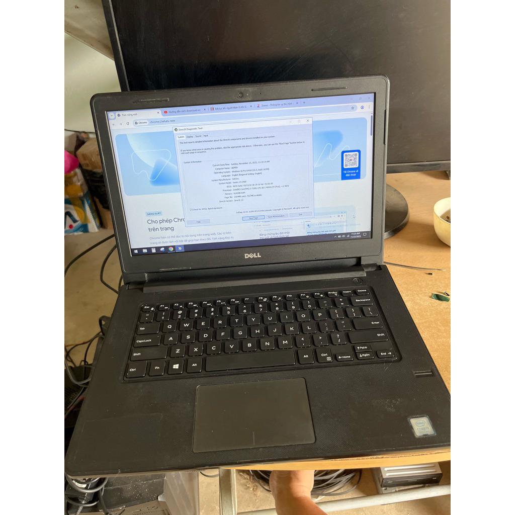 Laptop Dell vstrostro  3468 máy Cũ đẹp , i3-7100,Ram 8,Ssd M2 120G,HDD 1T có hình thật