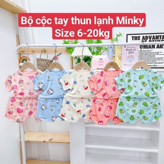 [A16- Nhiều mẫu, siêu mềm] Bộ Thun Lạnh Quần Đùi Áo Cộc Họa Tiết Chất Vải Minky Cho Bé Trai Bé Gái