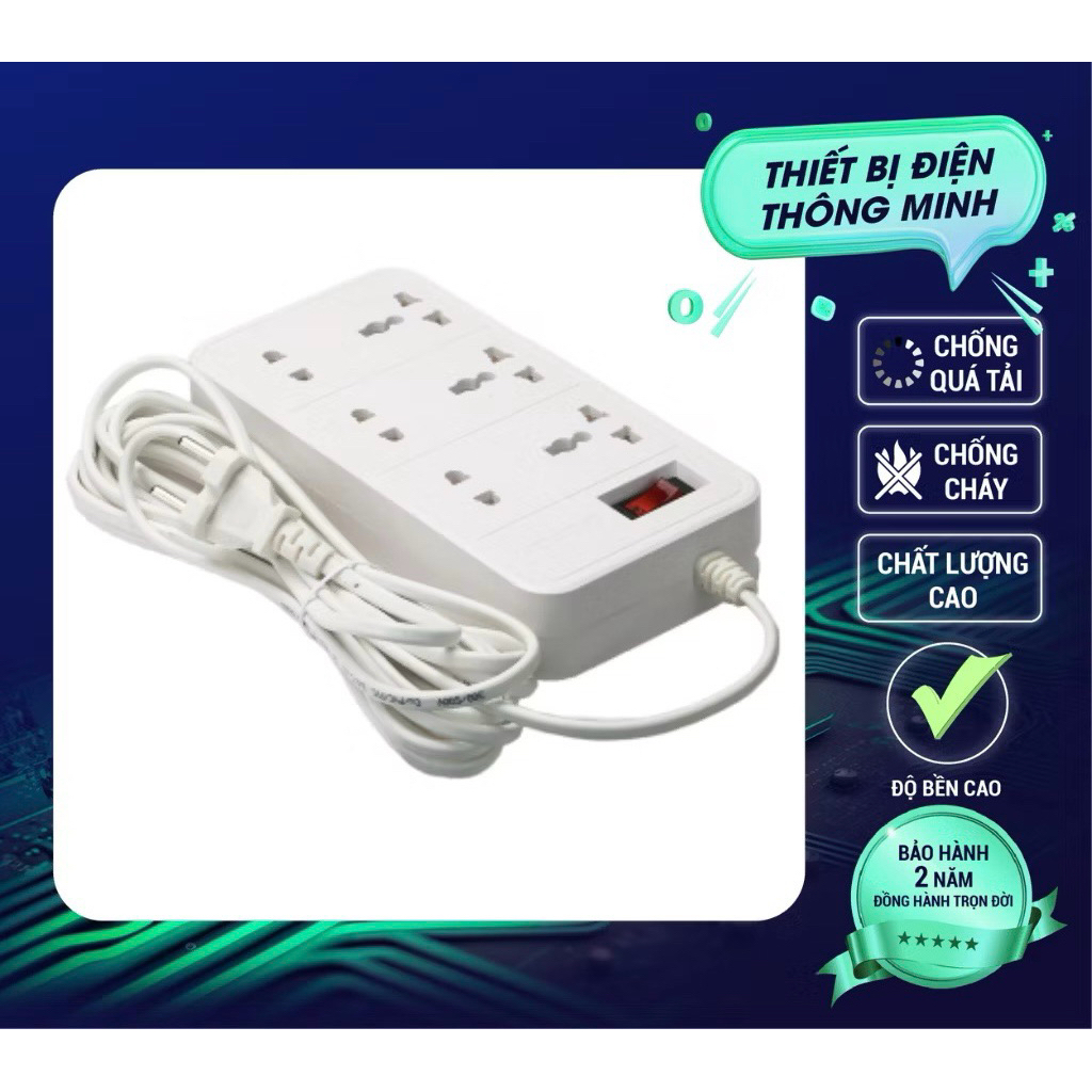 Ổ cắm kéo dài OC06 chính hãng Rạng Đông 2m/5m