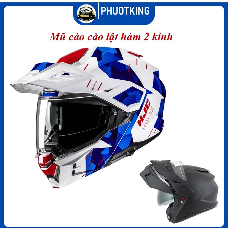 (Tặng pinlock +khăn) Mũ fullface cào cào 2 kính lật hàm HJC I80 chính hãng - PHUOTKING