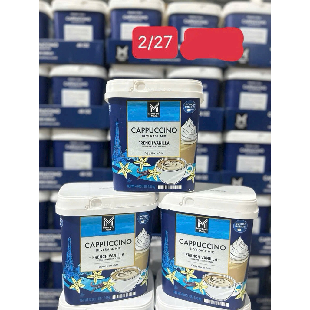[MẪU MỚI VỀ 02/2027]Bột Cappuccino French Vanilla Member’s Mark Hàng Mỹ - Hộp 1.36 Kg