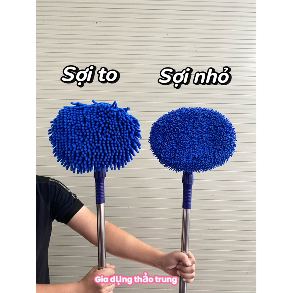 Cây Lau CAO CẤP Đa Năng Dài 3m, Lau Bụi Trần Nhà, Lau Xe Ô Tô, Lau Kính,quét mạng nhện...Cán inox dà