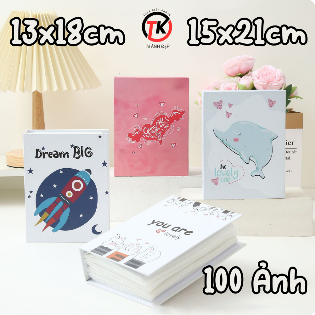 Album Ảnh Đựng 100 Ảnh Nhiều Kích Thước 15x21cm, 13x18cm, 10x15cm, 9x13cm  ép nhựa bìa đẹp