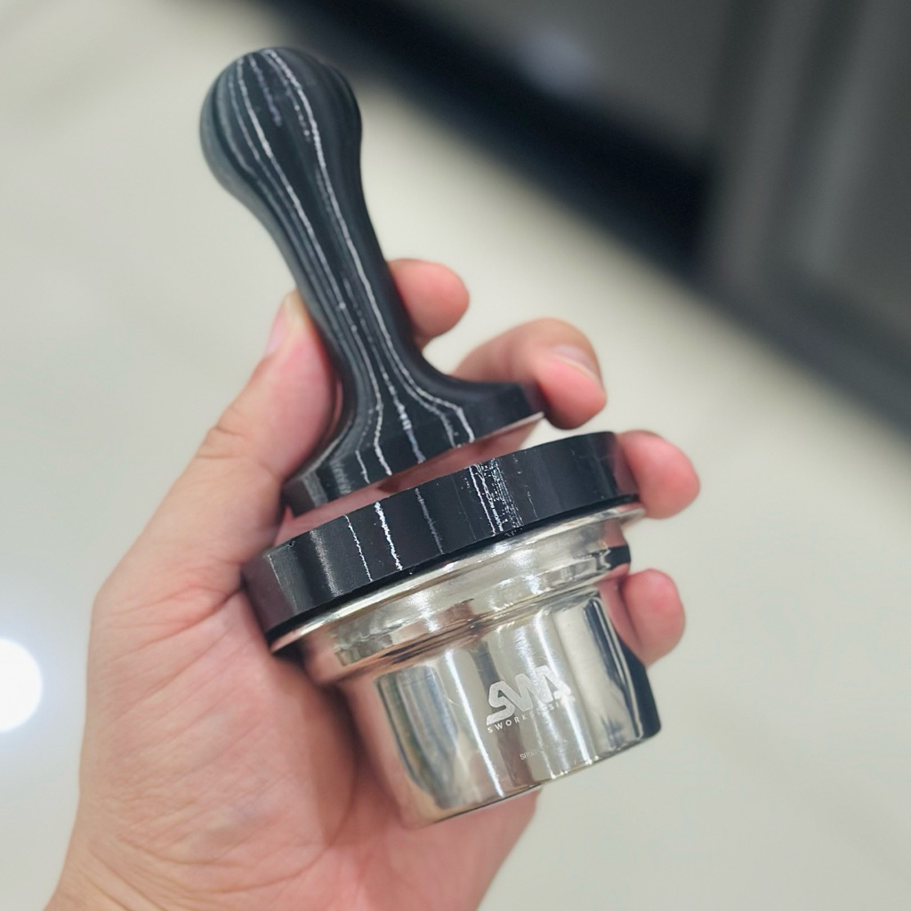 Tamper 49.7mm và Vòng đong cho Sworksdesign Step Down 58-49mm Basket