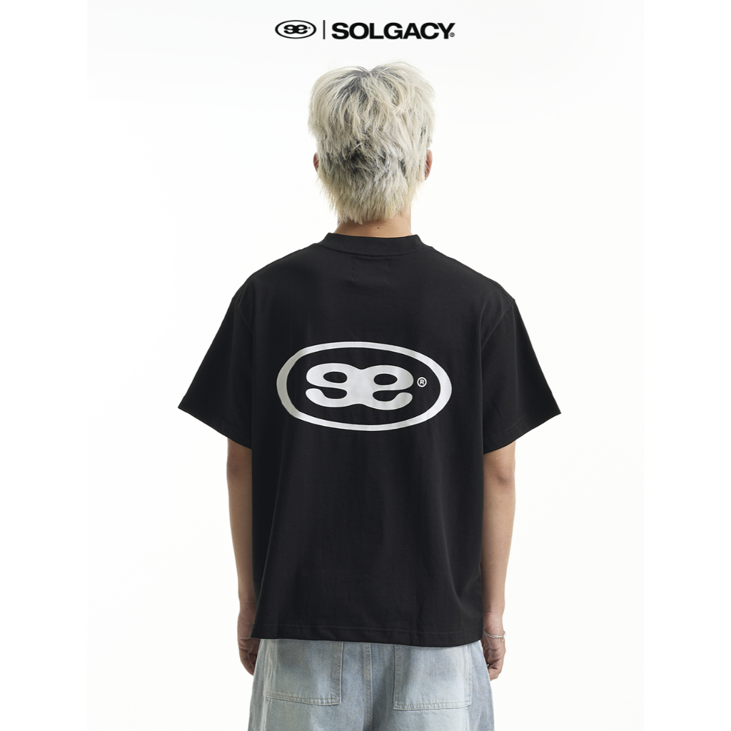 Áo thun SOLGACY unisex Boxy Fit basic - SOLGACY LOGO Black Boxy T-shirt
