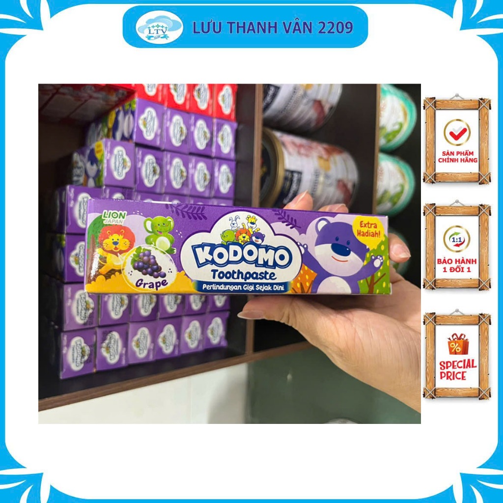 Kem Đánh Răng Trẻ Em Kodomo Kem Đánh Răng Cho Bé Nuốt Được Hàng Chinh Hãng Trọng Lượng 45gr