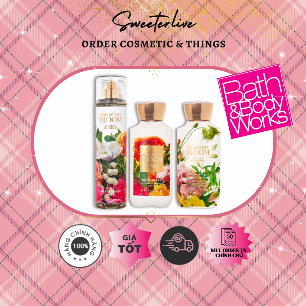 [Bill US] BRIGHTEST BLOOM Body Mist - Xịt thơm toàn thân BATH & BODY WORKS