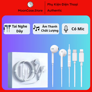  Tai nghe dây iPhone chân dẹt và chân 3.5MM kết nối Bluetooth có Mic dành cho điện thoại máy tính PC 