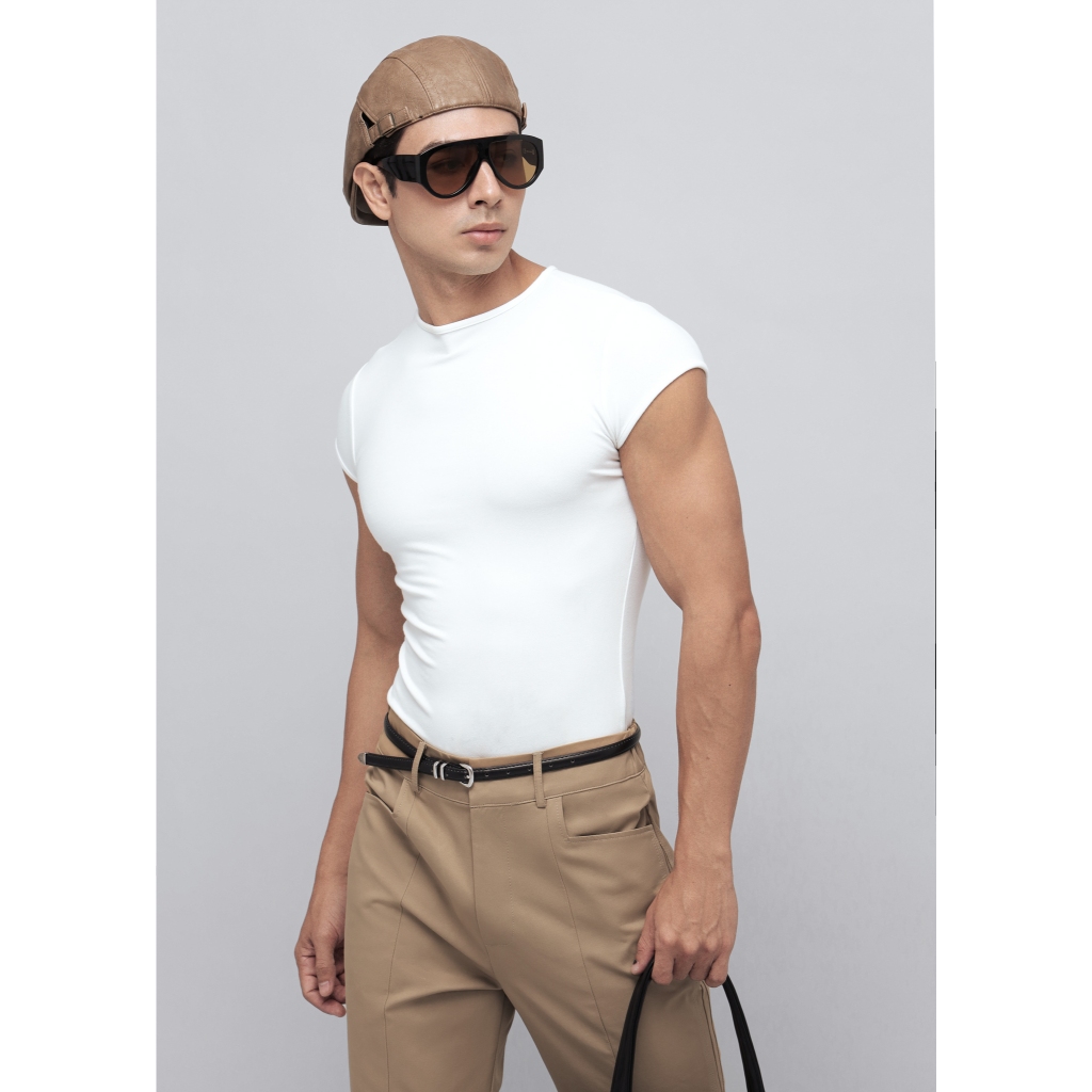 Áo Thun Ôm Body Tay Siêu Ngắn - CAP SLEEVE FITTED T-SHIRT FW25 - iamsaigon